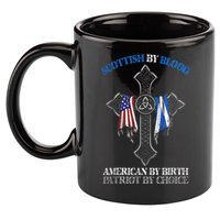 Scottish By Blood American By Birth Cross Flag 11oz C Handle Ceramic Mug