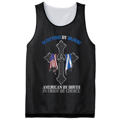 Scottish By Blood American By Birth Cross Flag Mesh Reversible Basketball Jersey Tank