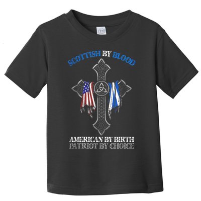 Scottish By Blood American By Birth Cross Flag Toddler T-Shirt