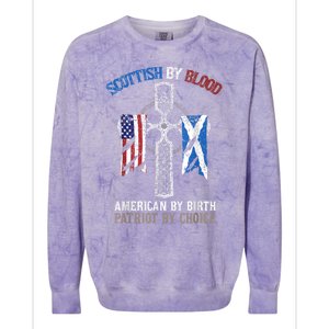 Scottish By Blood American By Birth Patriot By Choice Colorblast Crewneck Sweatshirt