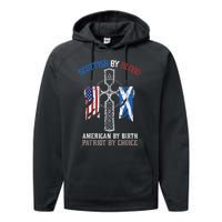 Scottish By Blood American By Birth Patriot By Choice Performance Fleece Hoodie