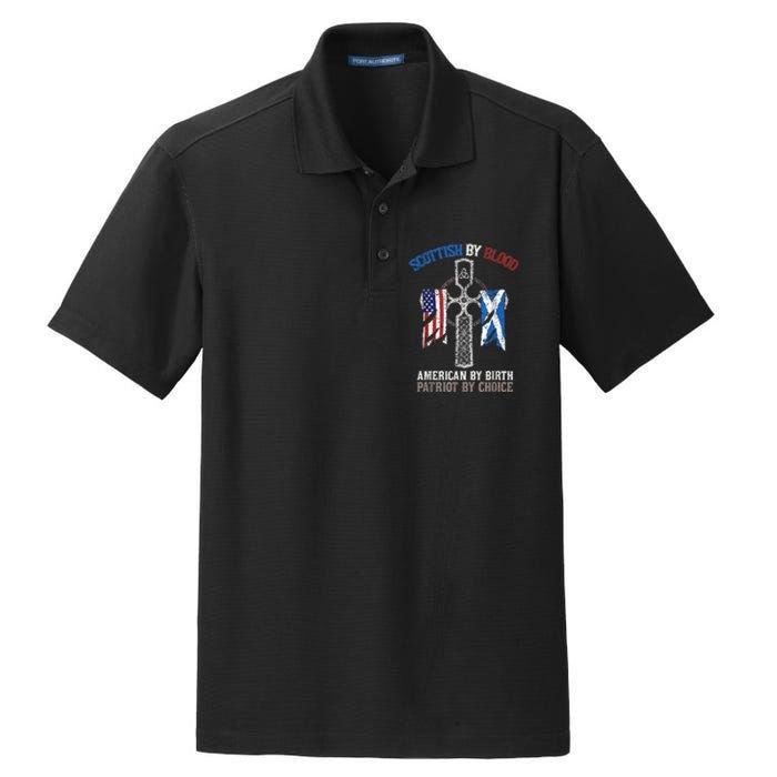 Scottish By Blood American By Birth Patriot By Choice Dry Zone Grid Polo