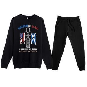 Scottish By Blood American By Birth Patriot By Choice Premium Crewneck Sweatsuit Set