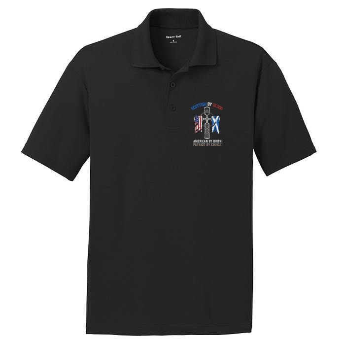 Scottish By Blood American By Birth Patriot By Choice PosiCharge RacerMesh Polo