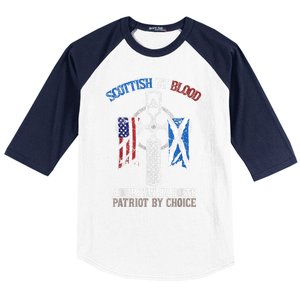 Scottish By Blood American By Birth Patriot By Choice Baseball Sleeve Shirt