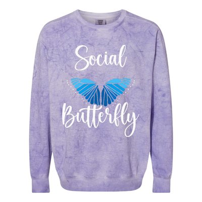 Social Butterfly Behavior Extroverted Extrovert Colorblast Crewneck Sweatshirt