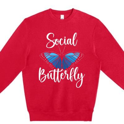 Social Butterfly Behavior Extroverted Extrovert Premium Crewneck Sweatshirt