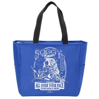 Soggy Beaver Bbq ItS Over Face The Beaver Zip Tote Bag