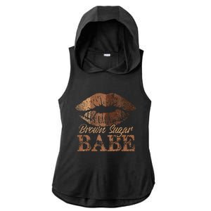 Sugar Babe Brown Proud Black Women Melanin Lips Ladies PosiCharge Tri-Blend Wicking Draft Hoodie Tank