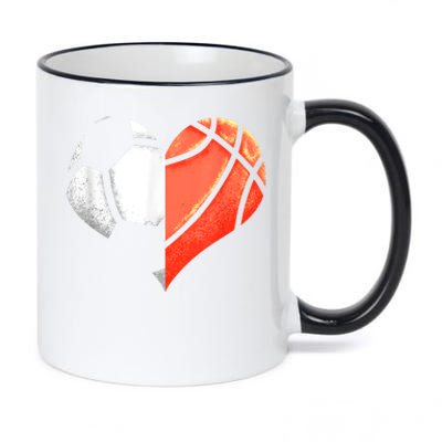 Soccer Basketball Ball Heart Football Valentines Day 11oz Black Color Changing Mug