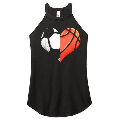 Soccer Basketball Ball Heart Football Valentines Day Women’s Perfect Tri Rocker Tank