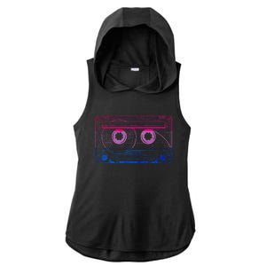 Subtle Bisexual Bi Pride Flag Cassette Ladies PosiCharge Tri-Blend Wicking Draft Hoodie Tank