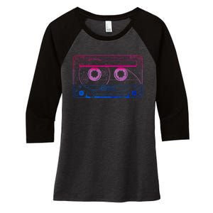 Subtle Bisexual Bi Pride Flag Cassette Women's Tri-Blend 3/4-Sleeve Raglan Shirt