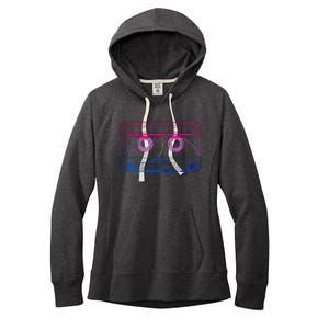 Subtle Bisexual Bi Pride Flag Cassette Women's Fleece Hoodie