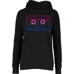 Subtle Bisexual Bi Pride Flag Cassette Womens Funnel Neck Pullover Hood