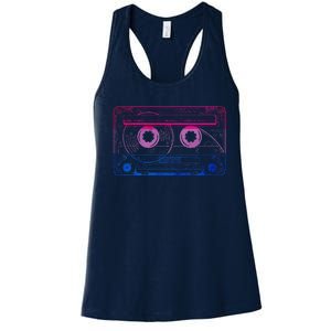 Subtle Bisexual Bi Pride Flag Cassette Women's Racerback Tank