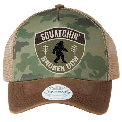 Squatchin Broken Bow Oklahoma Bigfoot Sign Art Sasquatch Legacy Tie Dye Trucker Hat