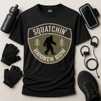 Squatchin Broken Bow Oklahoma Bigfoot Sign Art Sasquatch Performance Shirt