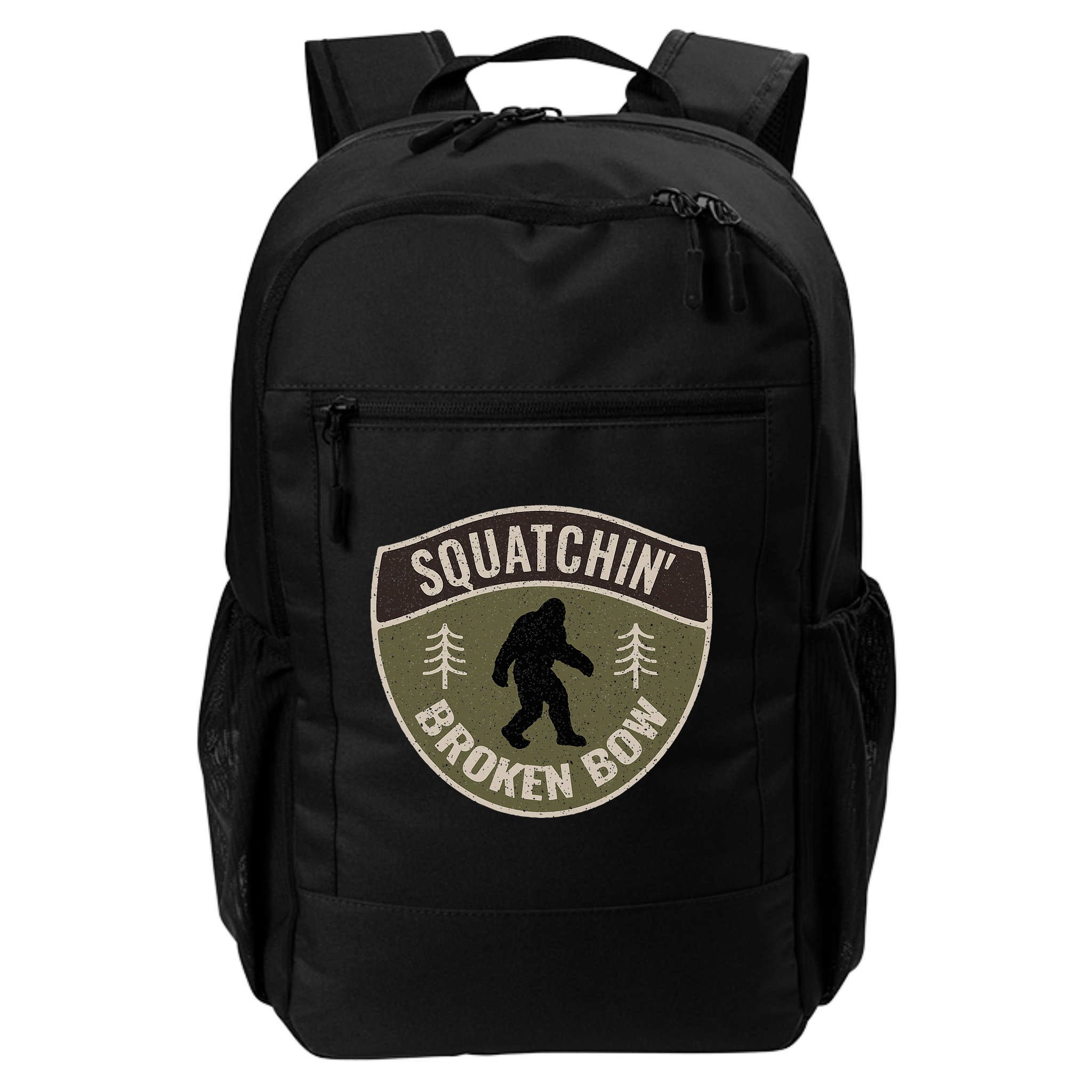 Squatchin Broken Bow Oklahoma Bigfoot Sign Art Sasquatch Backpack