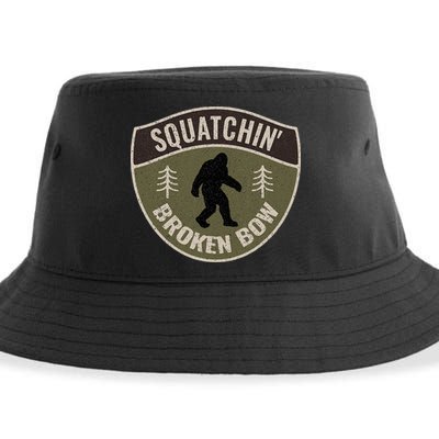 Squatchin Broken Bow Oklahoma Bigfoot Sign Art Sasquatch Sustainable Bucket Hat