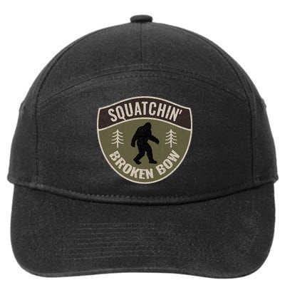 Squatchin Broken Bow Oklahoma Bigfoot Sign Art Sasquatch 7-Panel Snapback Hat