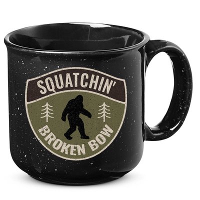 Squatchin Broken Bow Oklahoma Bigfoot Sign Art Sasquatch 15oz Campfire Ceramic Mug
