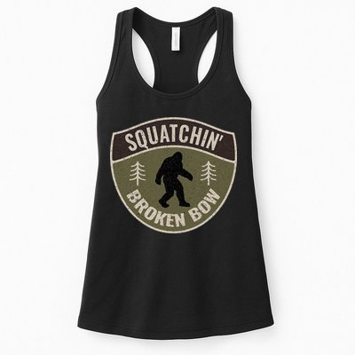 Squatchin Broken Bow Oklahoma Bigfoot Sign Art Sasquatch Womens Tank Top
