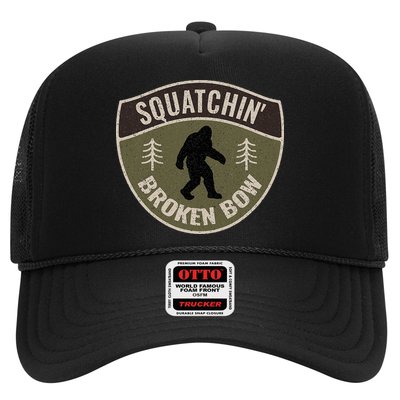 Squatchin Broken Bow Oklahoma Bigfoot Sign Art Sasquatch Trucker Hat
