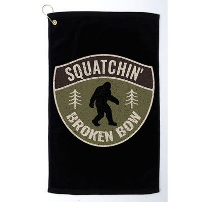 Squatchin Broken Bow Oklahoma Bigfoot Sign Art Sasquatch Golf Towel