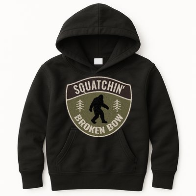 Squatchin Broken Bow Oklahoma Bigfoot Sign Art Sasquatch Kids Hoodie