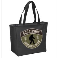 Squatchin Broken Bow Oklahoma Bigfoot Sign Art Sasquatch Zip Tote Bag