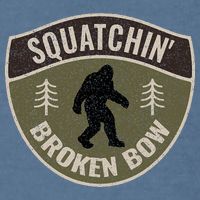 Squatchin Broken Bow Oklahoma Bigfoot Sign Art Sasquatch Garment-Dyed Sweatshirt