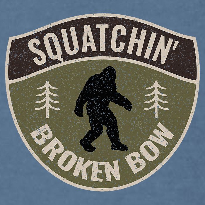 Squatchin Broken Bow Oklahoma Bigfoot Sign Art Sasquatch Garment-Dyed Sweatshirt