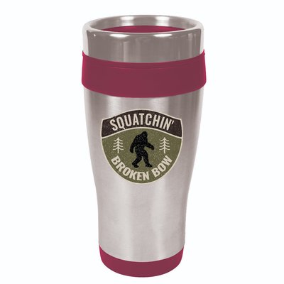 Squatchin Broken Bow Oklahoma Bigfoot Sign Art Sasquatch 16oz Travel Tumbler