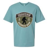 Squatchin Broken Bow Oklahoma Bigfoot Sign Art Sasquatch Sueded Cloud Jersey T-Shirt