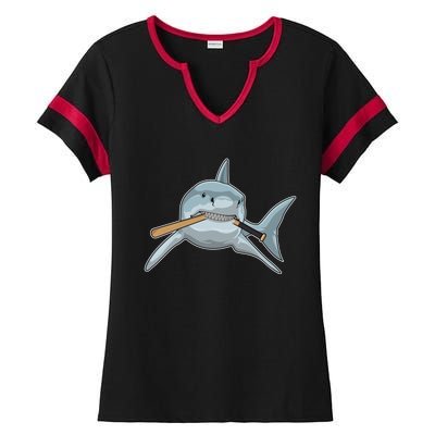 Shark Baseball Baseball Bat Sports Gift Ladies Halftime Notch Neck Tee