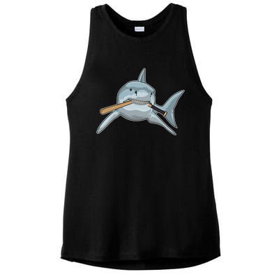 Shark Baseball Baseball Bat Sports Gift Ladies PosiCharge Tri-Blend Wicking Tank