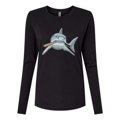 Shark Baseball Baseball Bat Sports Gift Womens Cotton Relaxed Long Sleeve T-Shirt