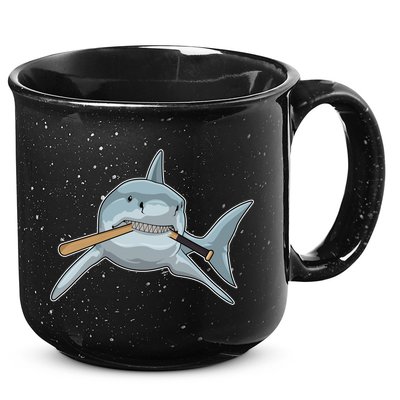 Shark Baseball Baseball Bat Sports Gift 15oz Campfire Ceramic Mug