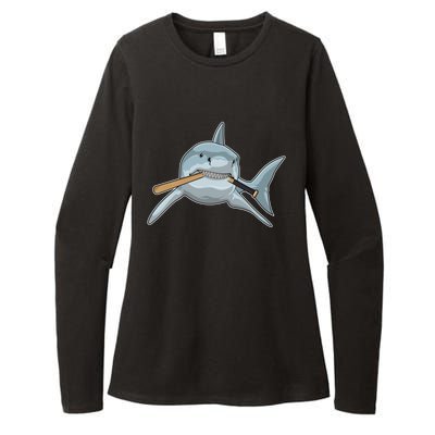 Shark Baseball Baseball Bat Sports Gift Womens CVC Long Sleeve Shirt