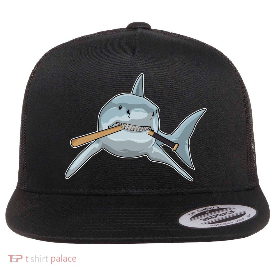 Shark Baseball Baseball Bat Sports Gift Flatbill Hat