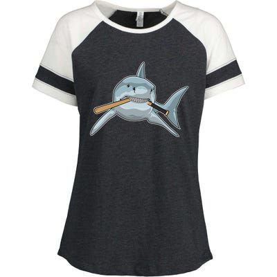 Shark Baseball Baseball Bat Sports Gift Enza Ladies Jersey Colorblock Tee