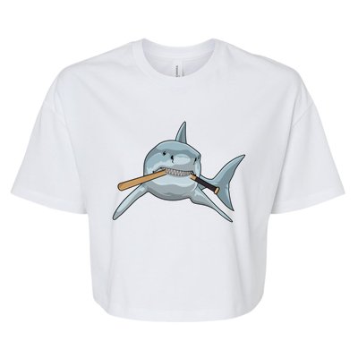 Shark Baseball Baseball Bat Sports Gift Bella+Canvas Jersey Crop Tee