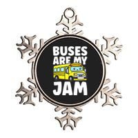 School Bus Buses Are My Jam Metallic Star Ornament