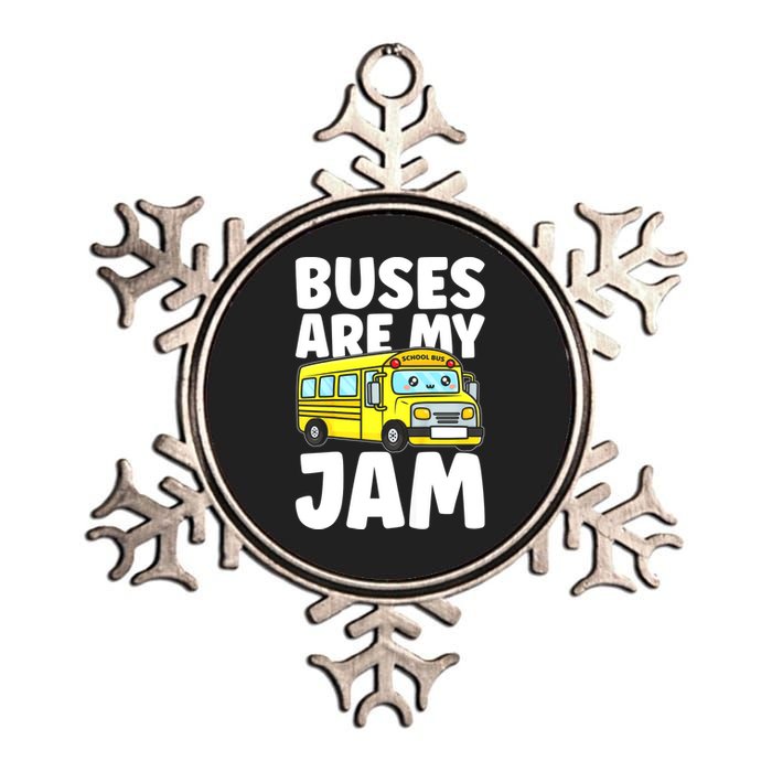 School Bus Buses Are My Jam Metallic Star Ornament