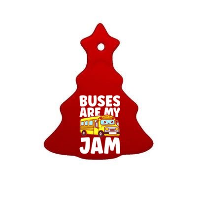 School Bus Buses Are My Jam Ceramic Tree Ornament