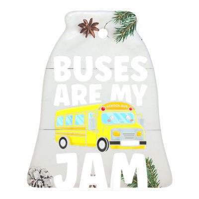 School Bus Buses Are My Jam Ceramic Bell Ornament