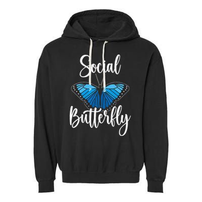 Social Butterfly Behavior Extroverted Extrovert Garment-Dyed Fleece Hoodie