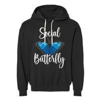 Social Butterfly Behavior Extroverted Extrovert Garment-Dyed Fleece Hoodie