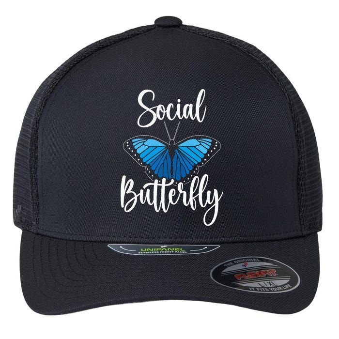 Social Butterfly Behavior Extroverted Extrovert Flexfit Unipanel Trucker Cap